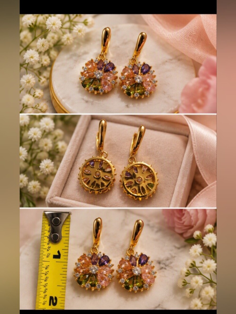 Floral Drop Earrings - Picture 1 of 1